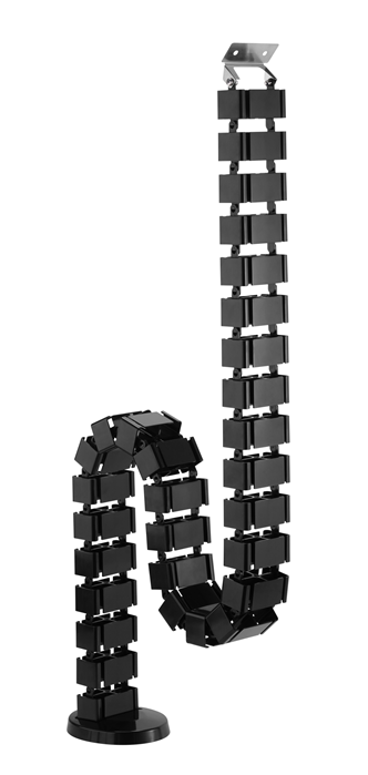 V177-L-CMBT-CC10-1-B-72694-00 BRATECK Quad Entry Vertebrae Cable Management Spine Material.Steel,ABS Dimensions 1300x67x35mm -- Black - Image 1