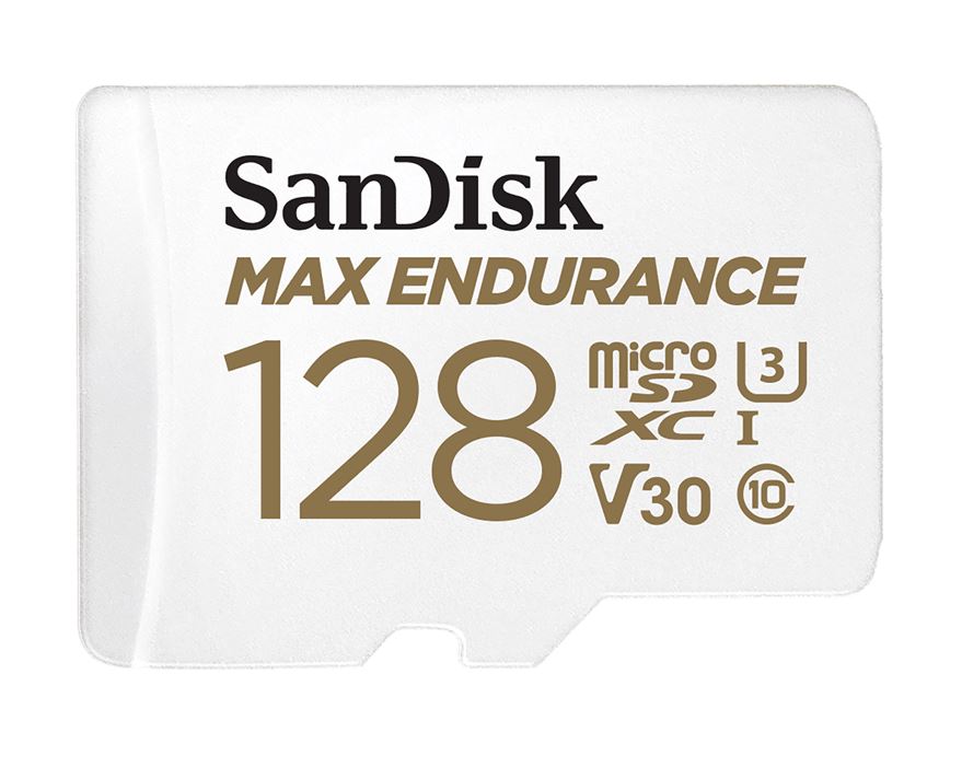 V177-L-FMS-MSDHEM-128G_FMS-MSDHEM-128G__84913_1 SANDISK 128GB MAX High Endurance microSDHC Card SQQVR 60,000 Hr Hrs UHS-I C10 U3 V30 100MB/s R, 40MB/s W SD adaptor 10Y - Image 1
