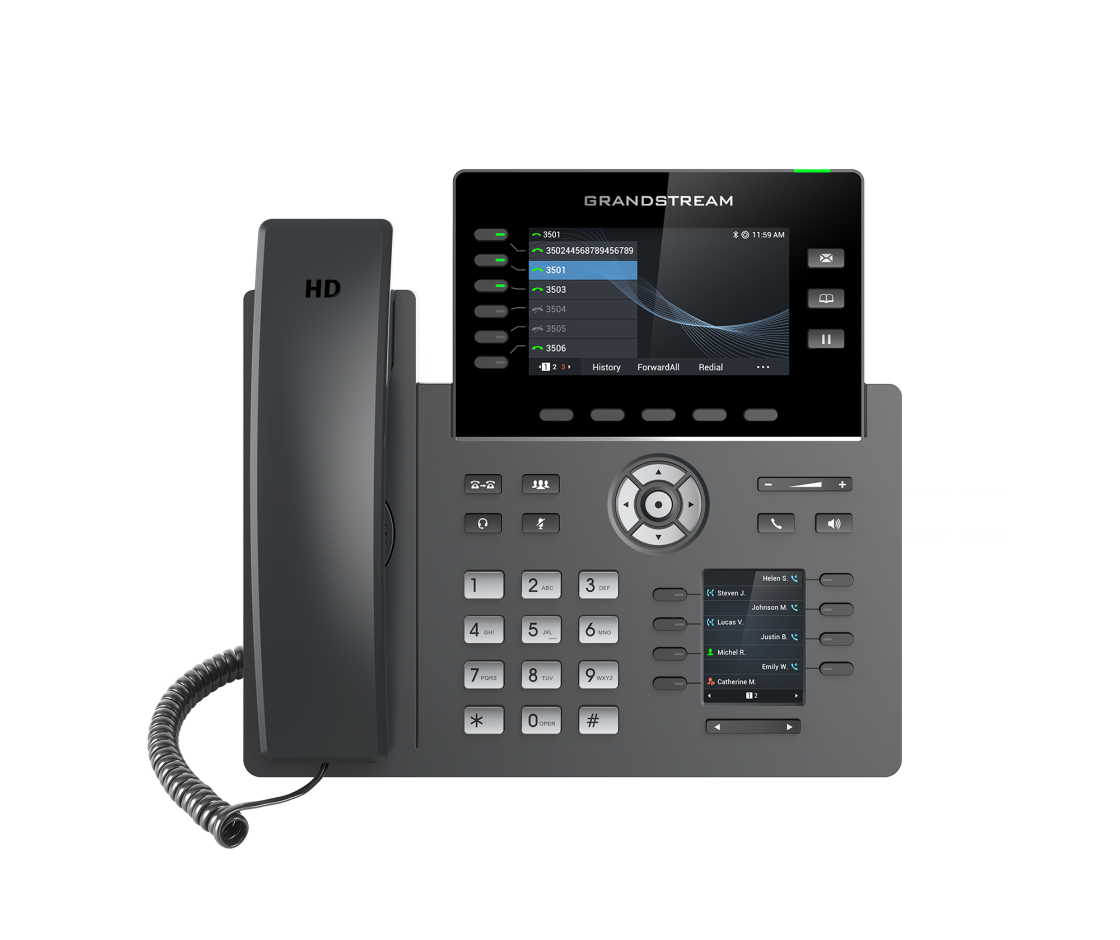 V177-L-IPG-GRP2616_IPG-GRP2616__67109_1 GRANDSTREAM GRP2616 6 Line IP Phone, 6 SIP Accounts, 480x272 Colour Screen, HD Audio, Integrated Bluetooth+WiFi, Powerable Via POE - Image 1