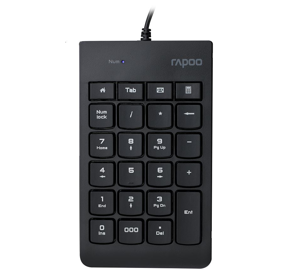 V177-L-KBRP-K10-KBRP-K10__28273-00 RAPOO K10 Wired Numeric NumberPad Keyboard - Spill Resistant Design, Laser Carved Keycap, Spill-Resistant Design, Easy Installation - Image 1