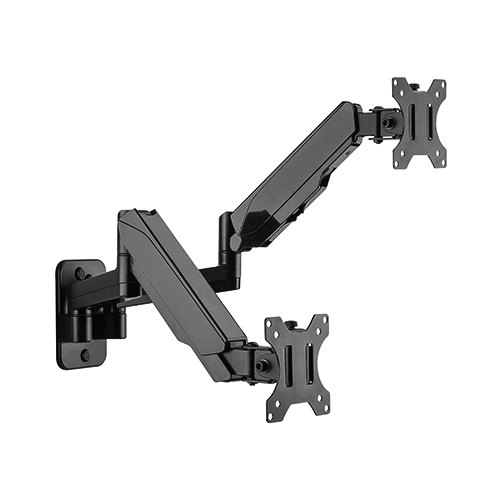 V177-L-MABT-LDA30-114-MABT-LDA30-114__36405-00 Brateck Dual Monitor Wall Mounted Gas Spring Monitor Arm 17'-32',Weight Capacity per screen8kg - Image 1