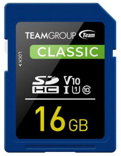V177-MA-09T-CLASSICSD-16GB_L_09T-CLASSICSD-16GB__62104_1 Team Classic SD Memory Card -16 GB UHS Ultra Speed Class 1U1. Supports Video Speed Class 10V10. - Image 1