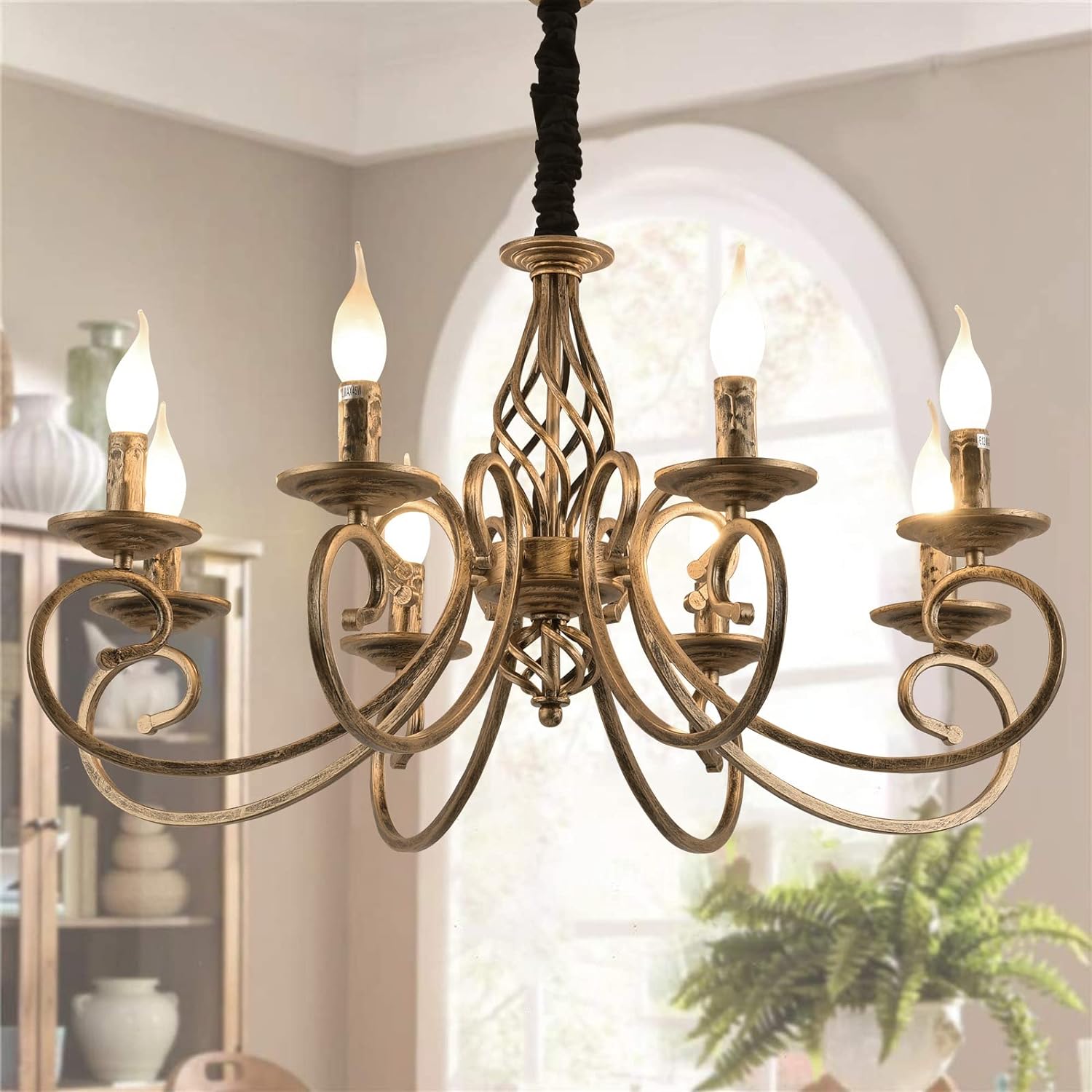 V178-21981-139815-00 Rustic Chandeliers, 8-Light , French Country ,Vintage Iron - Image 1