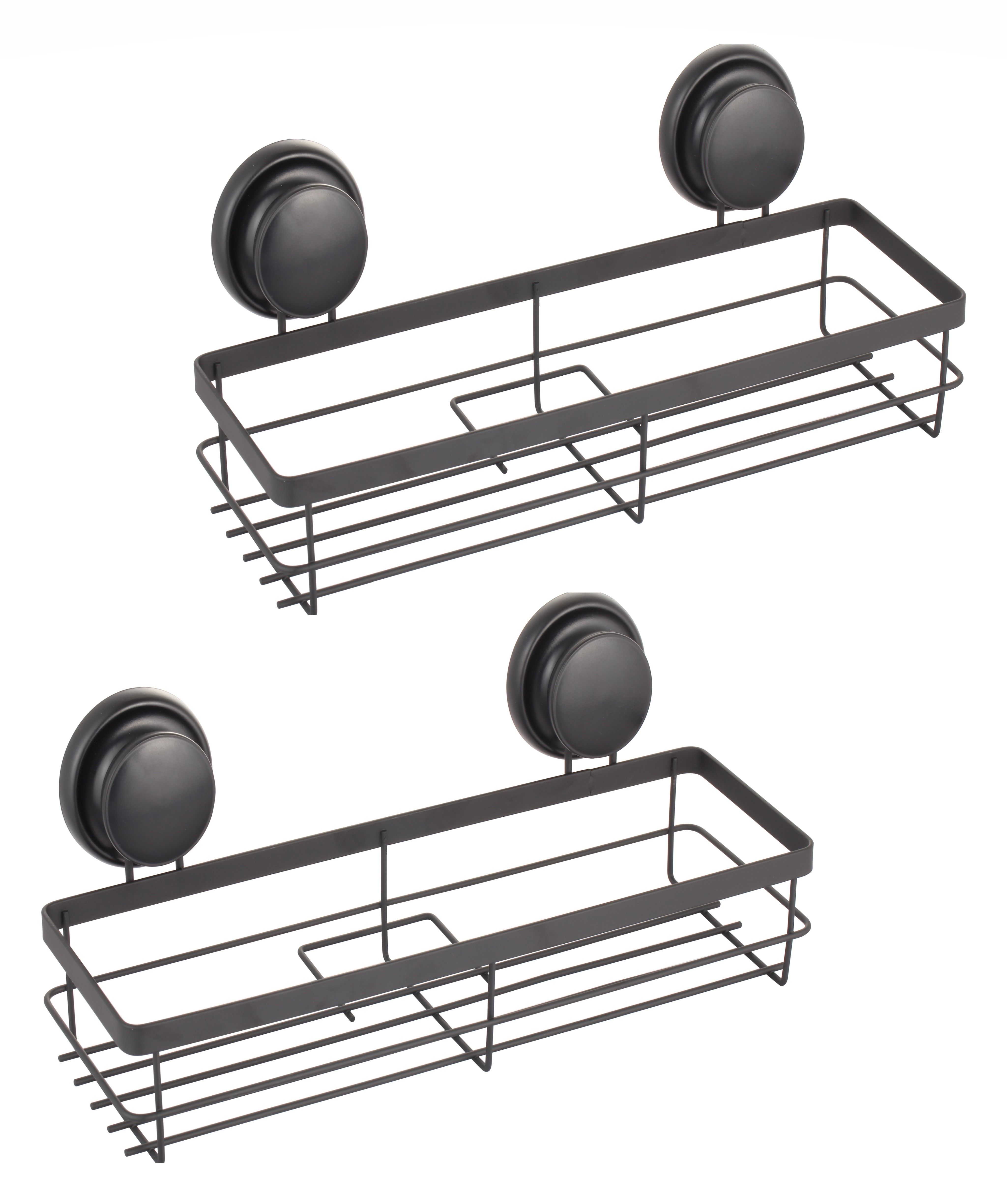 V178-36028-36028_1_IhGRZWvY0-00 2 Pack Rectangular Corner Shower Caddy Shelf Basket Rack with Premium Vacuum Suction Cup No-Drilling for Bathroom and Kitchen - Image 1