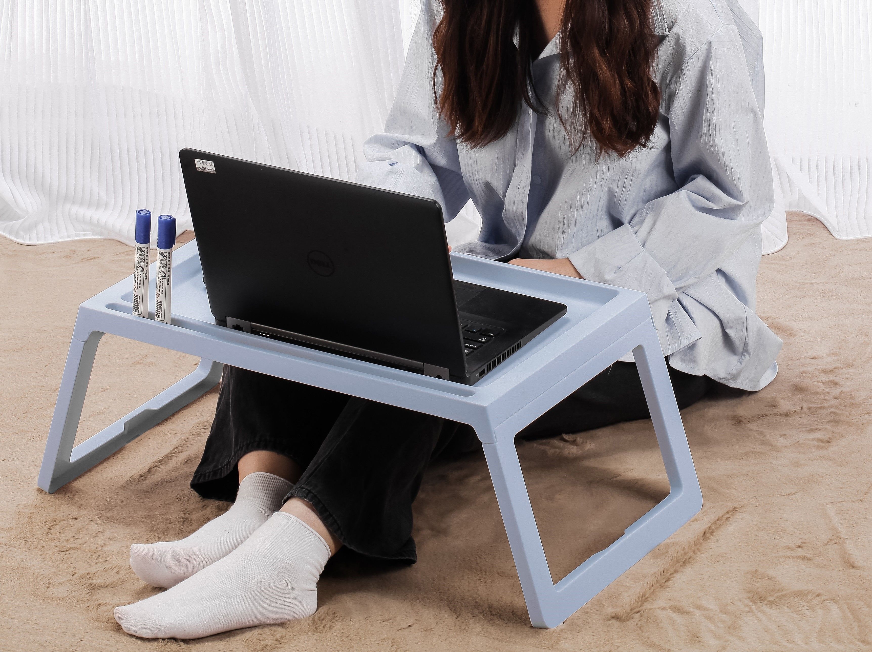 V178-36038-36038_1_rsyHoRZo9-00 Multifunction Laptop Bed Desk with foldable legs for Home Office (Blue) - Image 1