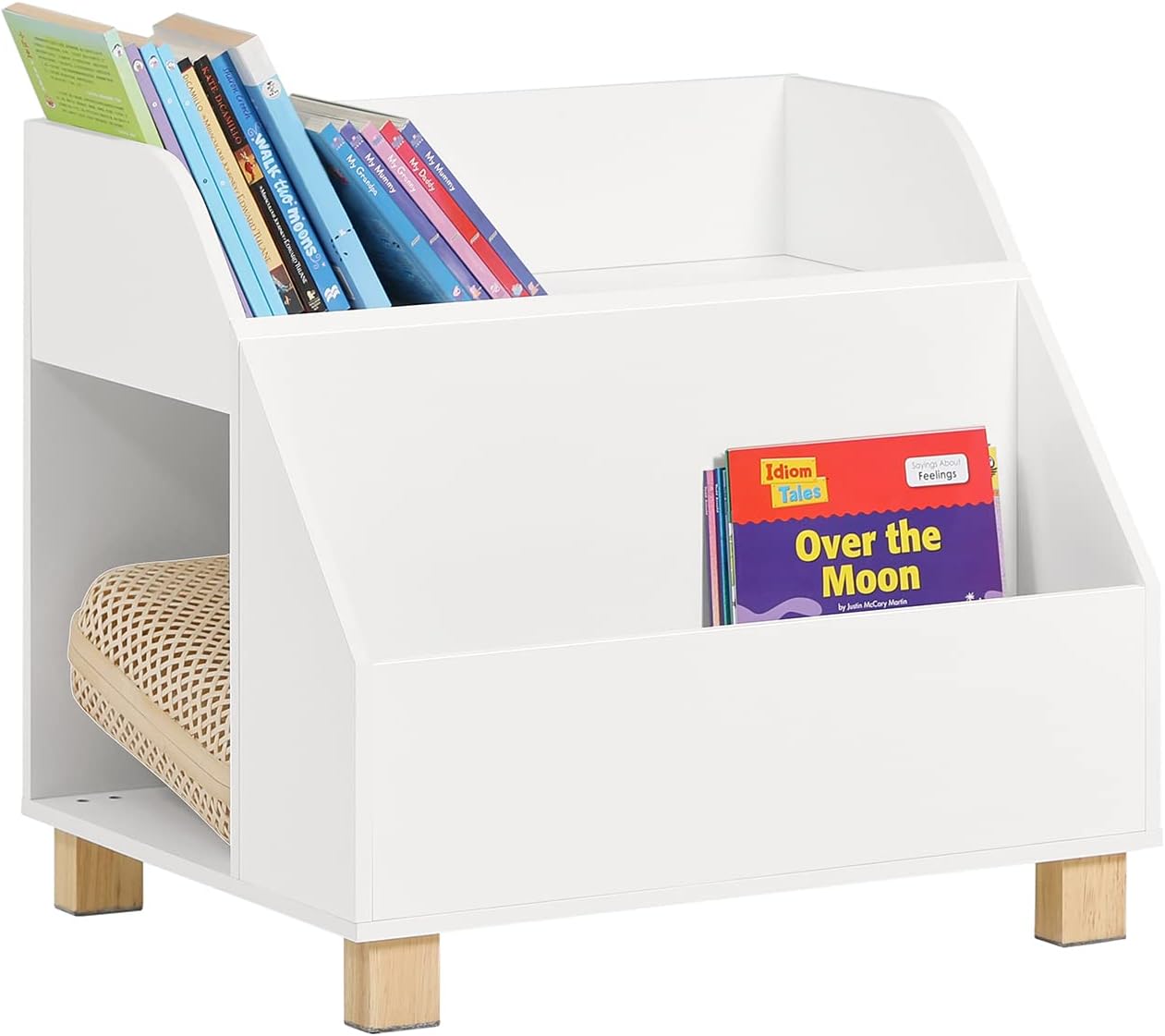 V178-66684-98678-00 Kids Storage Bookcase 3 Compartments, White - Image 1