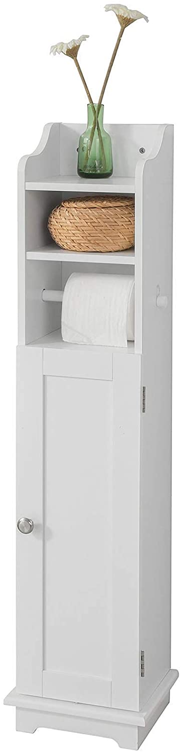 V178-84706-202504301055-00 Toilet Paper Holder with Storage, Freestanding Cabinet, Toilet Brush Holder and Toilet Paper Dispenser 20x100x18 cm - Image 1