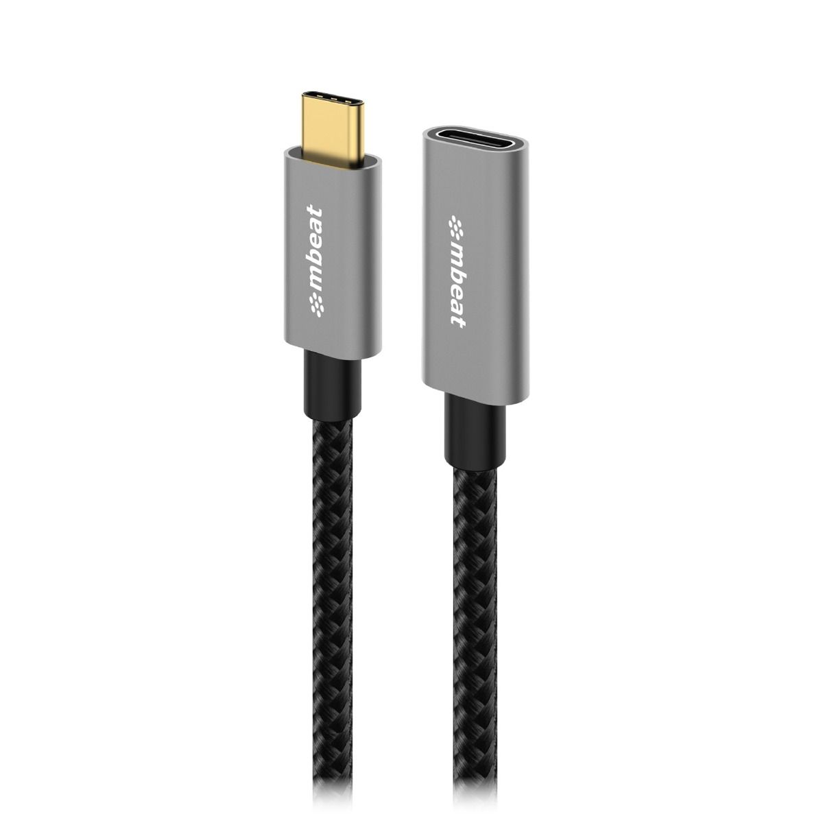 V186-MB-XCB-C2CF100-189585-00 mbeat Tough Link 1m USB 3.2 Gen2 USB-C Extension Cable - Space Grey - Image 1