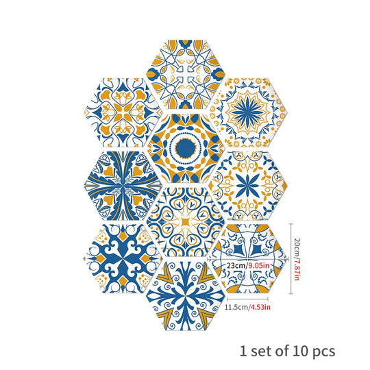 V195-LB017_LB-017.5_540x_1 10PCS Multi Colour Tile Set Hexagon Decoration Decal Self-adhesive Oil-proof And Waterproof Wall Stickers - Image 1