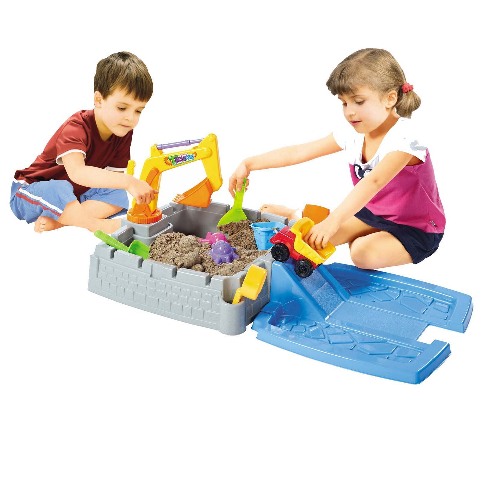 V196-8809-37959-00 Children's Sand Pit & Box Game With 11 Fun, Playtime Accessories - Image 1