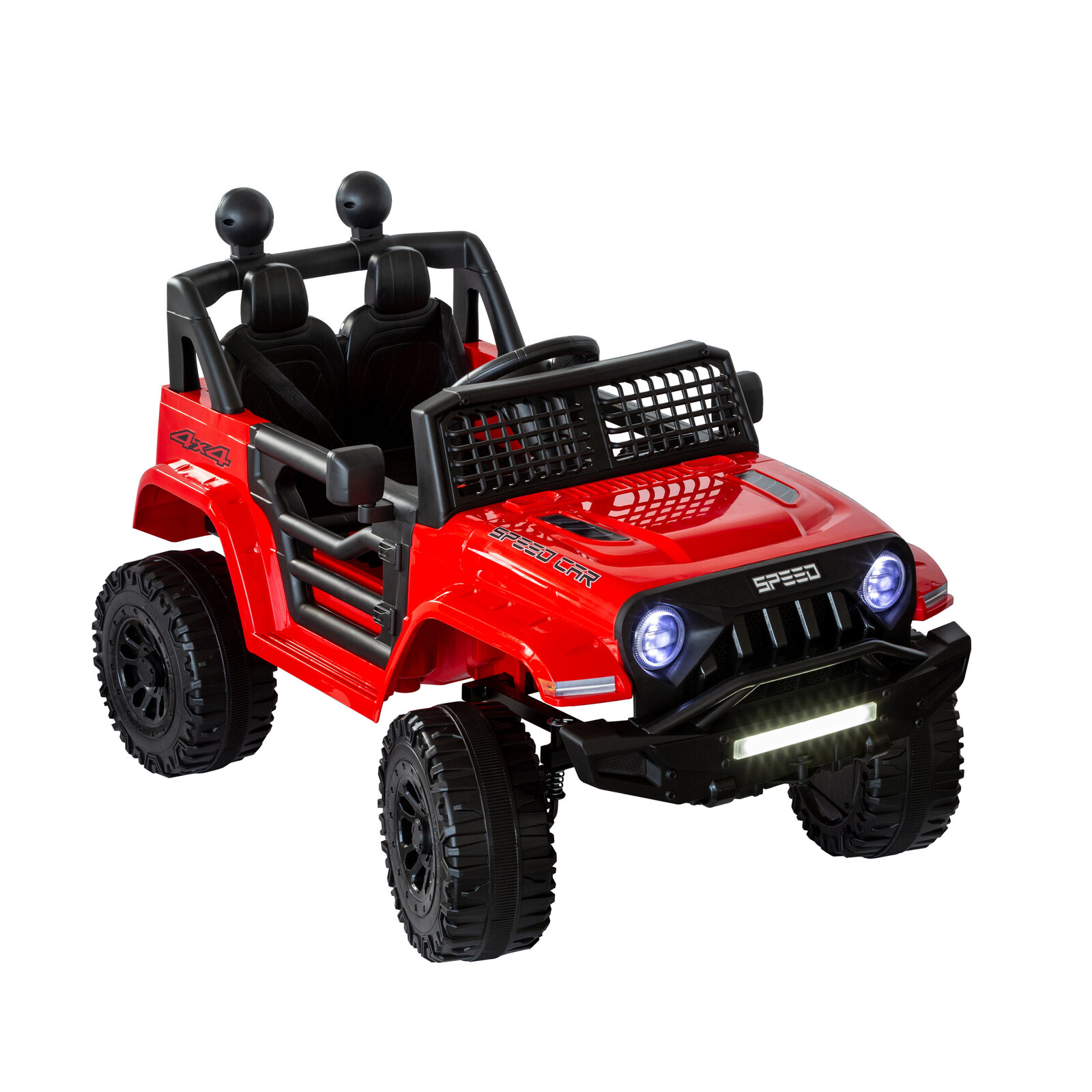 V196-BHM6588R-189570-00 Jeep Inspired Remote Controlled Ride-on Electric Car (Red) - Image 1