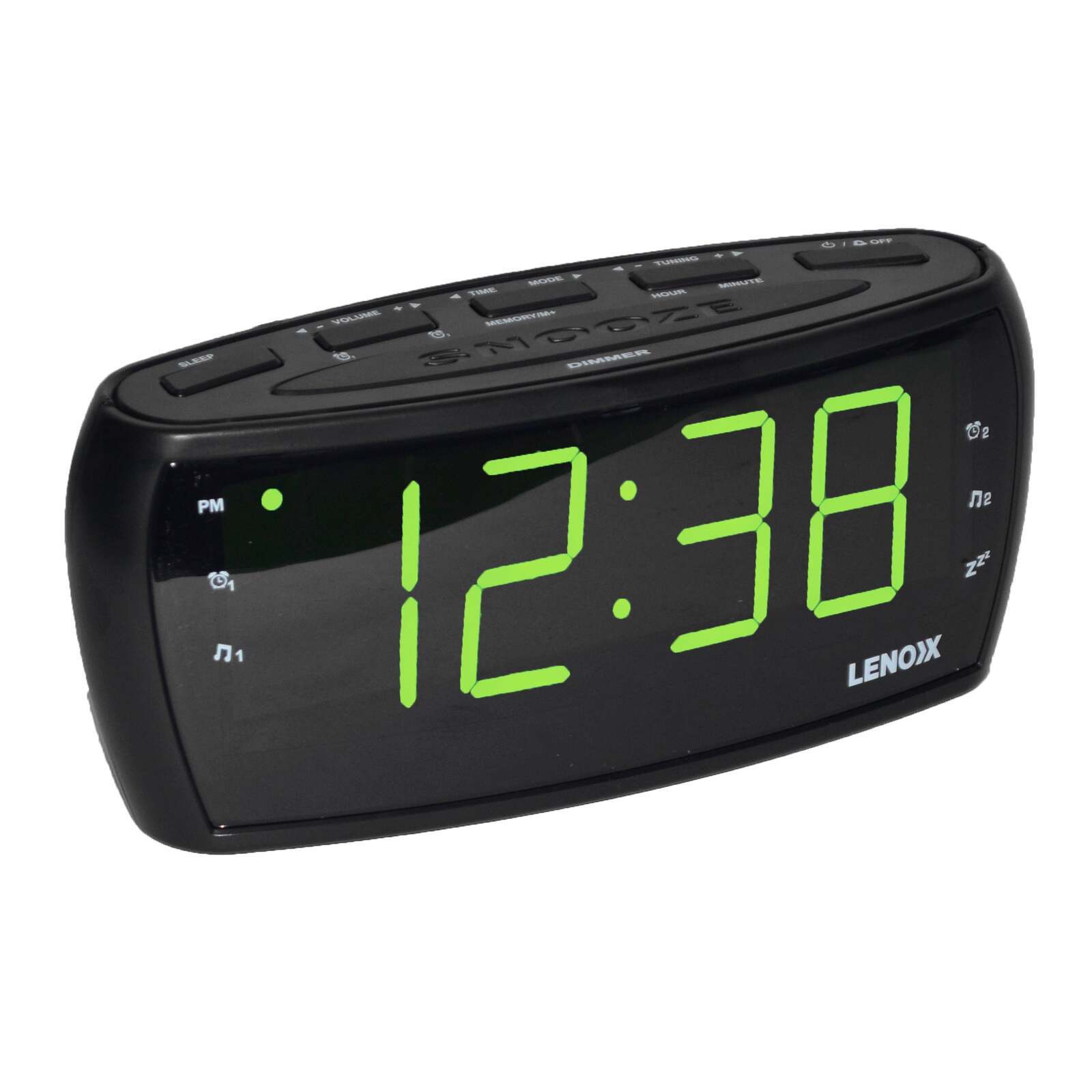 V196-CR85-37949-00 Large Number Alarm Clock & AM/FM Radio, Bold Green LED Time Screen - Image 1