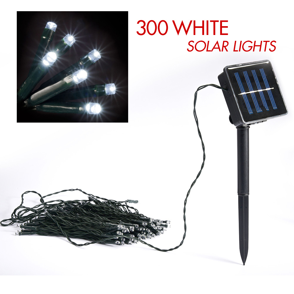 V196-PLS300W-95469-00 300 White solar LED string lights - Image 1
