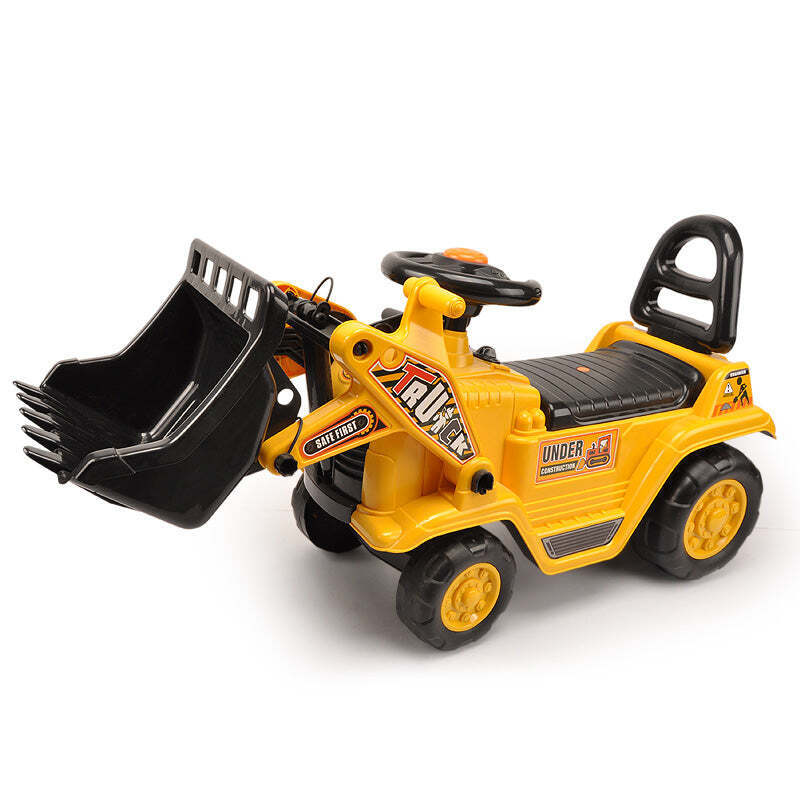V196-YD1004-37994-00 Ride-on Children's Digger (Yellow) w/ Interactive Gear Stick & Scoop - Image 1