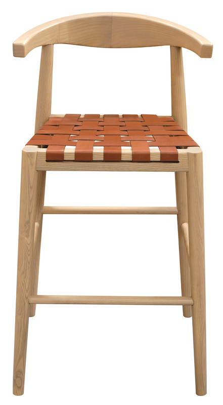 V199-BR091LHSFBNU-189627-00 Elliot Genuine Leather Barstool - Set of 2 (Natural) - Image 1