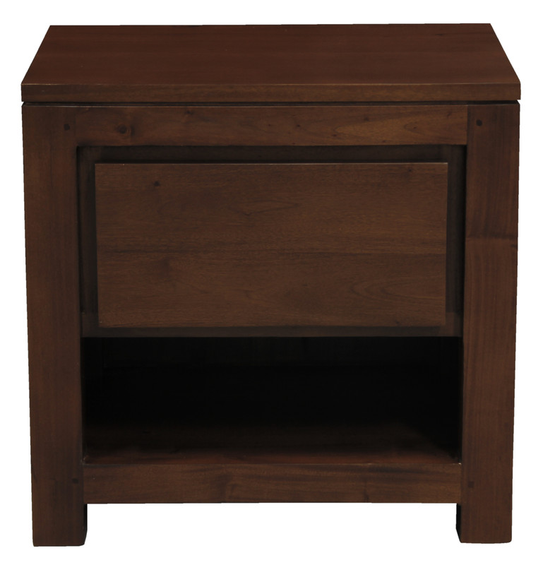 V199-BS001TAM-191625-00 Amsterdam Solid Mahogany Timber 1 Drawer Bedside Table (Mahogany) - Image 1