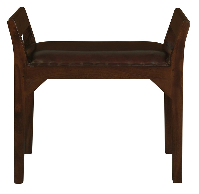 V199-CH001LHM-191629-00 Wilson Genuine Leather Single Seater Stool/Bench (Mahogany) - Image 1