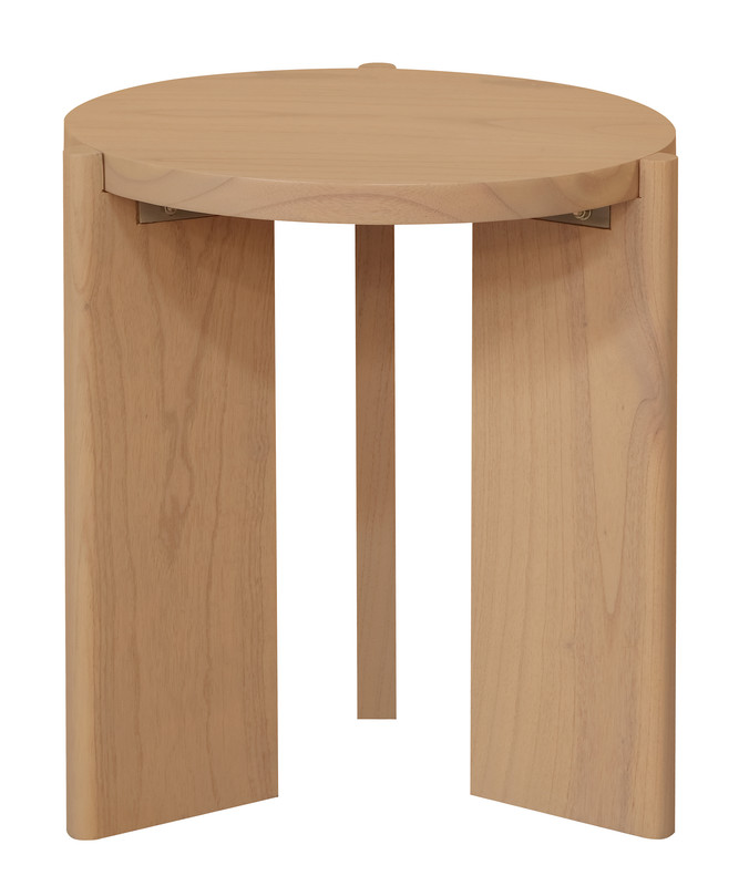 V199-LT000APNI-175256-00 Apollo Round Solid Timber Side Table (Natural) - Image 1