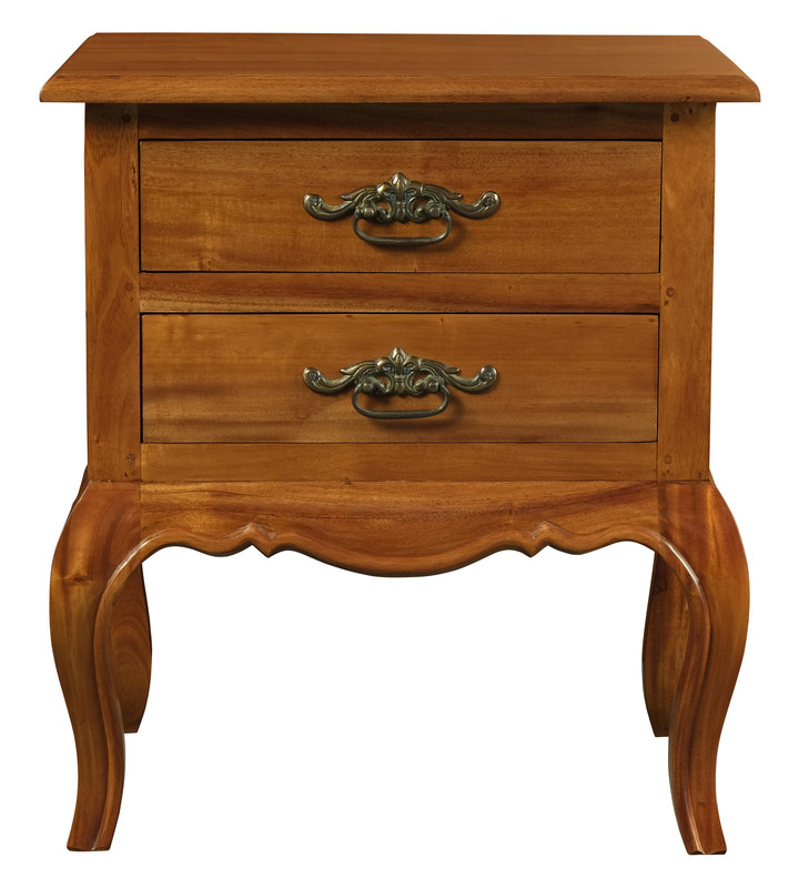 V199-LT002FPLP-173903-00 French Provincial 2 Drawer Side Table (Light Pecan) - Image 1