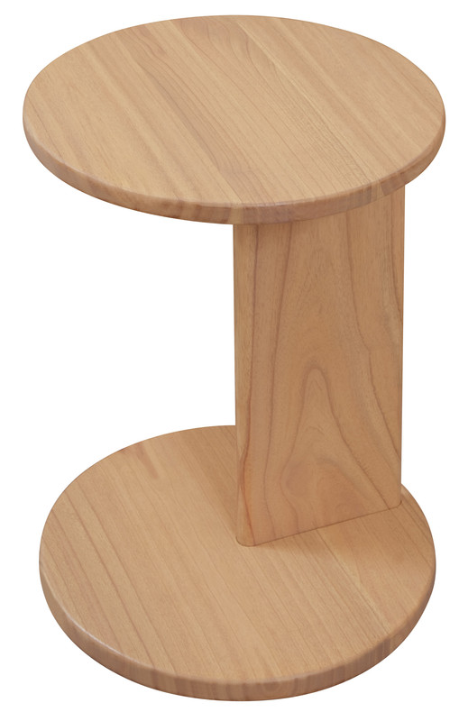 V199-LT040BWNI-175459-00 Brentwood Round Solid Timber Lamp Table (Natural) - Image 1
