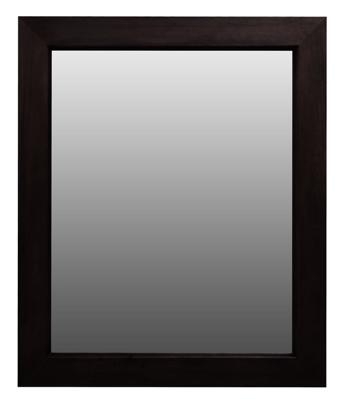 V199-MR8090WOSC-204443-00 Ascott Solid Timber Frame Wall Mirror - Chocolate - Image 1