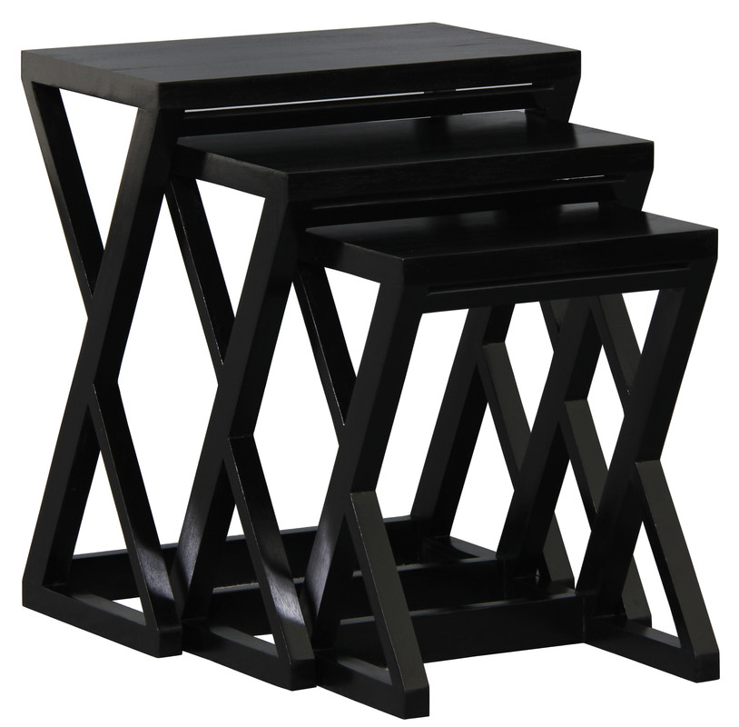 V199-NT300ZB-189682-00 Manhattan Nest of Tables - Set of 3 (Black) - Image 1