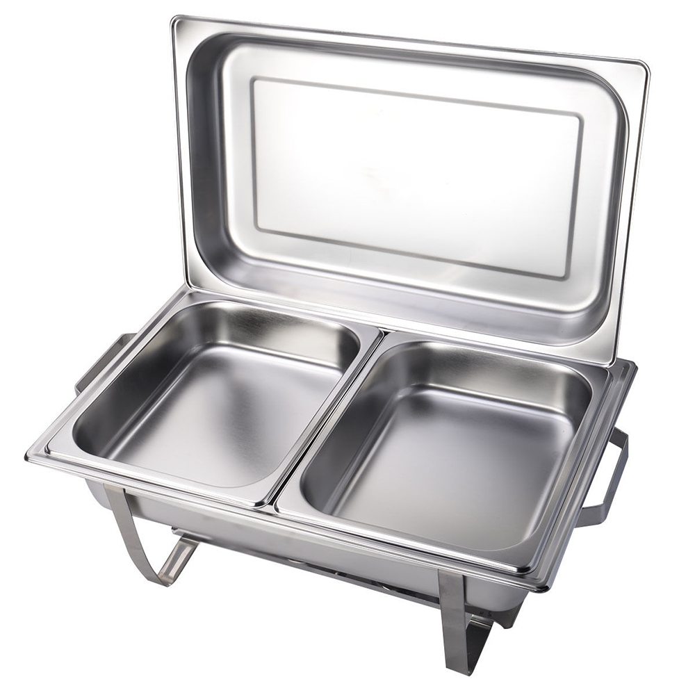 V201-BRO2-AU-81881-00 9L Chafing Dish Set Buffet Pan Bain Marie Bow Stainless Steel Food Warmer(2*4.5L) - Image 1
