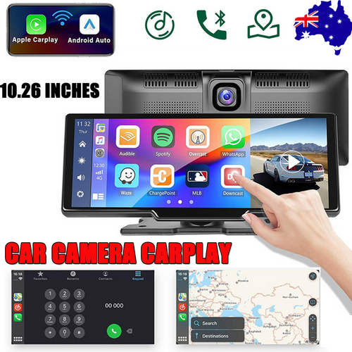V201-CAR1026BL8AU-208680-00 10.26" 4K Car Camera Carplay Android Car GPS Navigation Dashboard Video Recorder - Image 1
