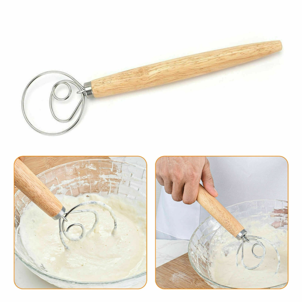 V201-EZ1167100A1-83792-00 13 INCHES BAKING DOUGH STAINLESS STEEL LARGE WIRE WHISK MIXER BREAD COOKING TOOL - Image 1