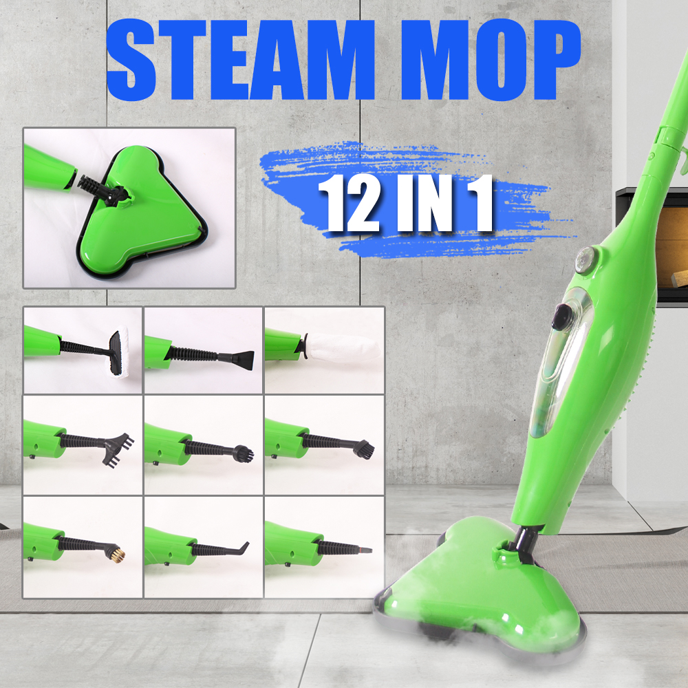 V201-FDZ4214GR8AU-84778-00 12 in 1 Multi Foldable Steam Mop Handheld Floor Steamer Carpet Cleaning Cleaner - Image 1