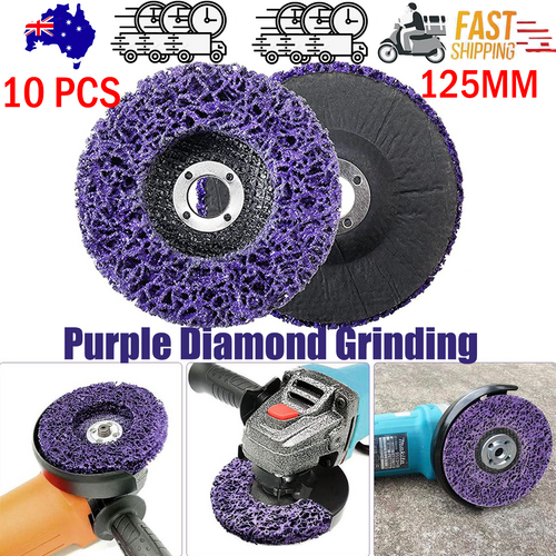 V201-ROND0125PU8AU-213329-00 10 x 125mm x 22mm POLY STRIP DISC WHEEL PAINT RUST REMOVAL CLEAN GRINDER - Image 1