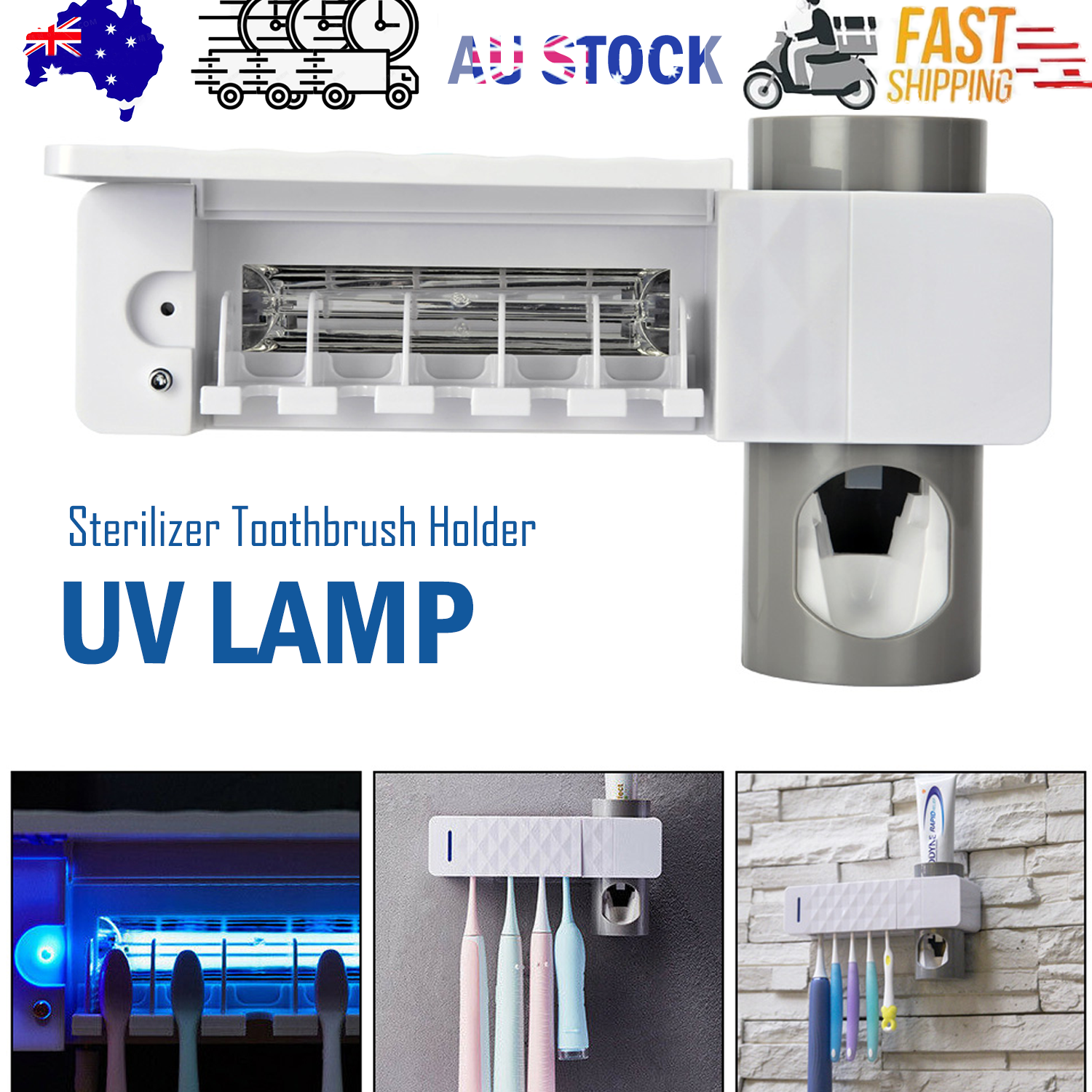 V201-W10930499-202504031810-00 UV Lamp Sterilizer Toothbrush Holder Bathroom Automatic Toothpaste Health Clean - Image 1