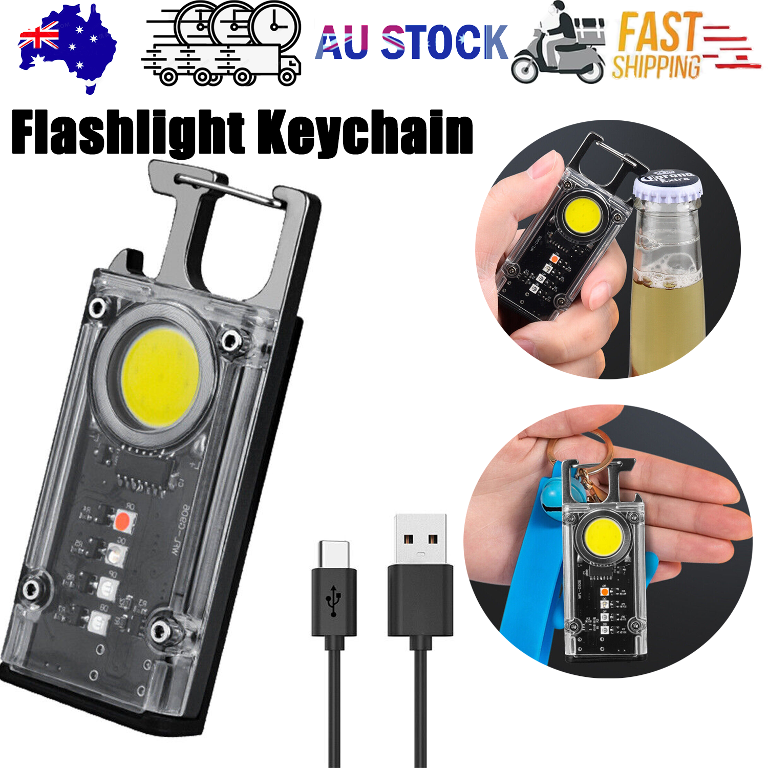 V201-W12552810-202505261700-00 Mini Flashlight Keychain USB Rechargeable Cob Waterproof Portable Led Work Light - Image 1
