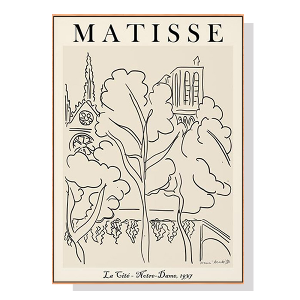 V207-1052_Line-Art-By-Henri-Matisse-wood_1 Wall Art 50cmx70cm Line Art By Henri Matisse Wood Frame Canvas - Image 1