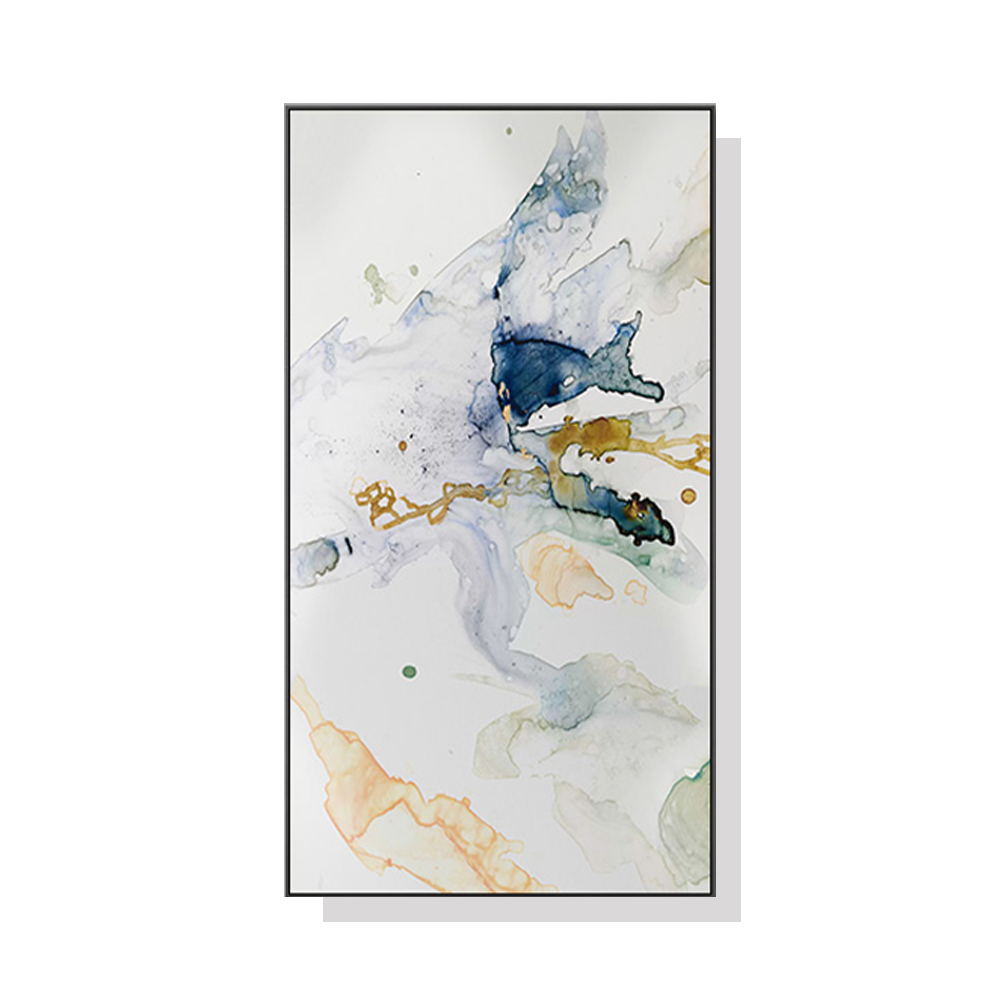 V207-1146_Abstract-Watercolour-Style_1 Wall Art 50cmx100cm Abstract Watercolour Style Black Frame Canvas - Image 1