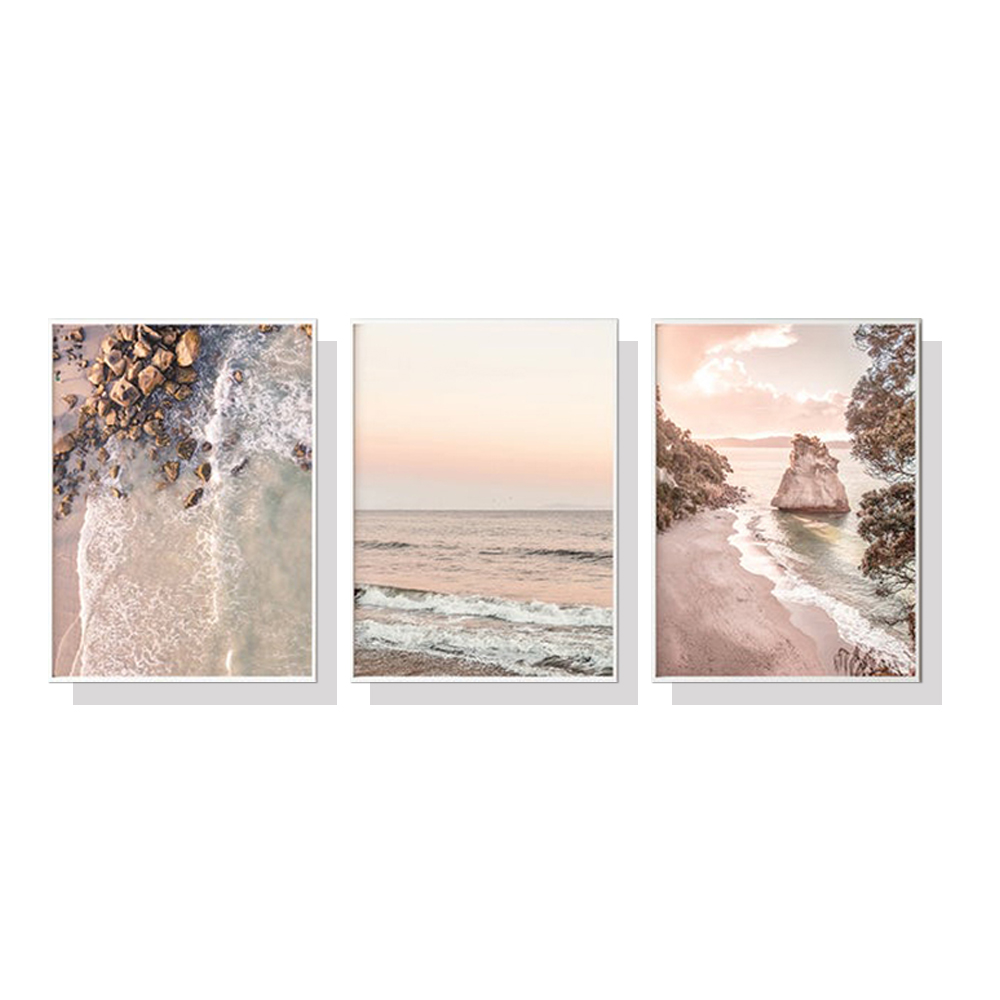 V207-1154_Amazing-Newzealand_1 Wall Art 40cmx60cm Amazing Newzealand 3 Sets White Frame Canvas - Image 1
