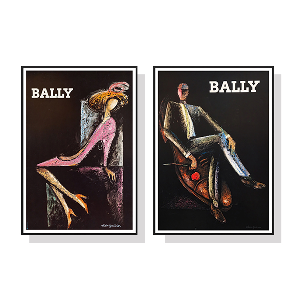 V207-1169_Bally-Man-Woman-2-sets_1 Wall Art 40cmx60cm Bally Man & Woman 2 Sets Black Frame Canvas - Image 1