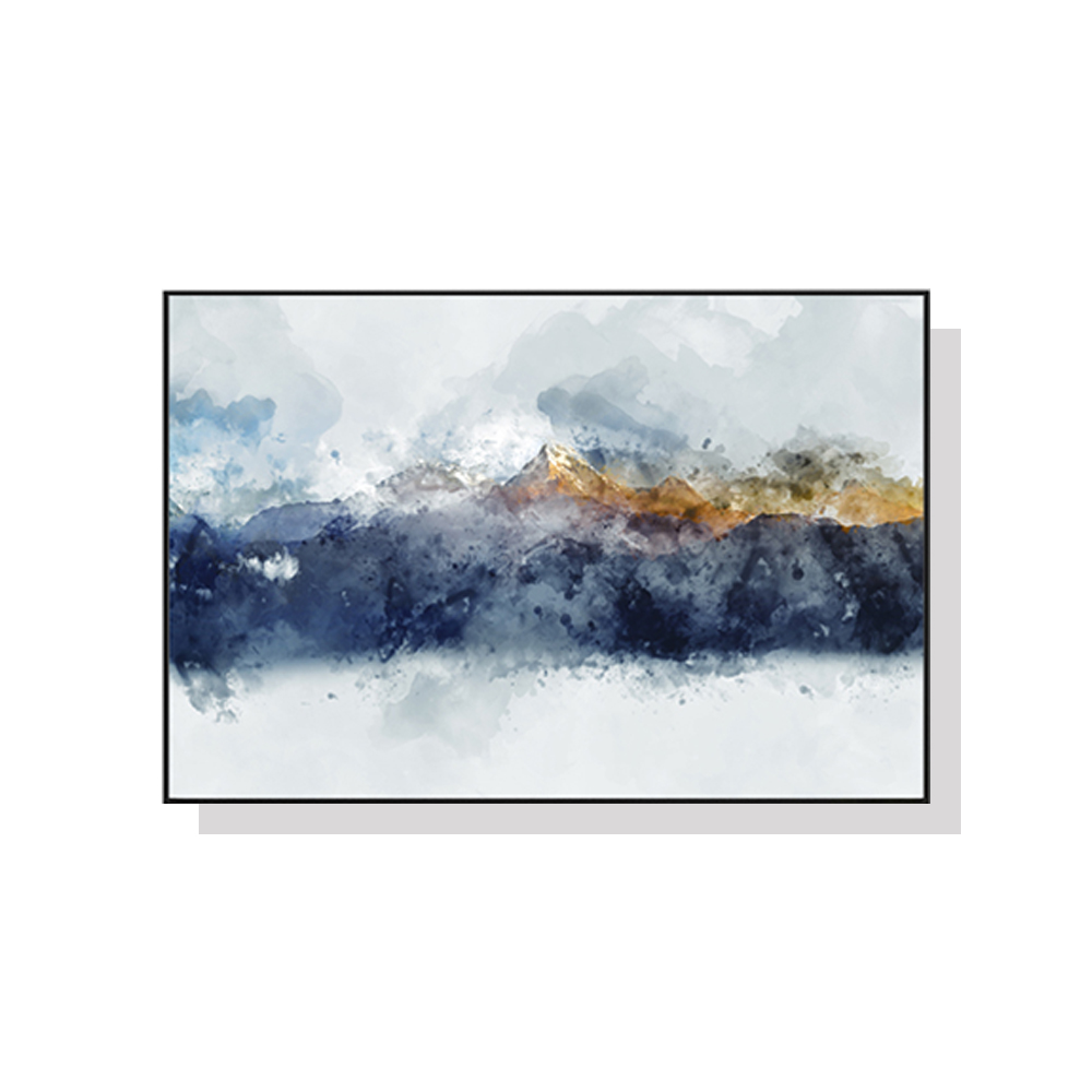 V207-1179_Abstract-Sunlight-Mountains_1 Wall Art 60cmx90cm Abstract Sunlight Mountains Black Frame Canvas - Image 1