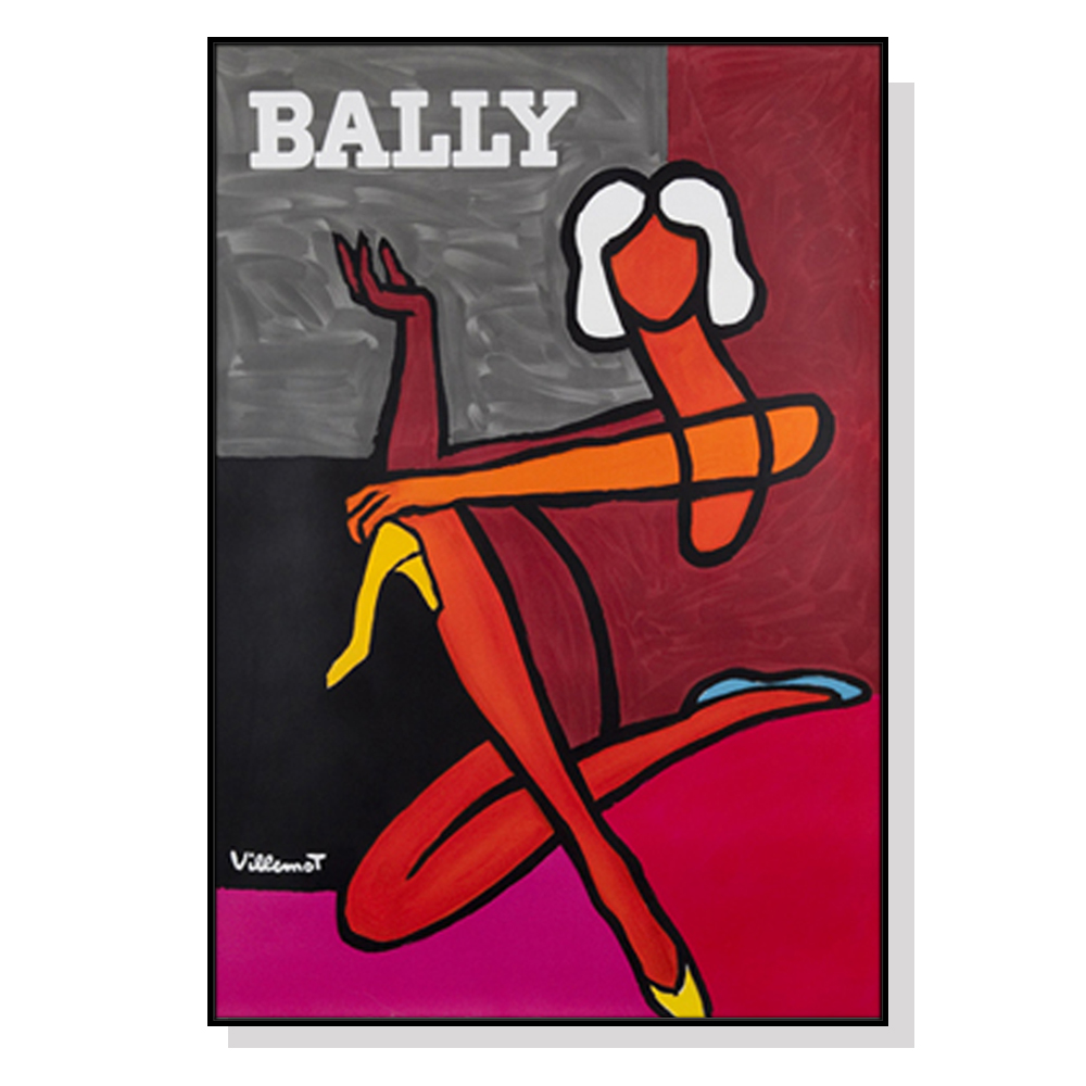 V207-1260_Bally-Woman-black-1_1 Wall Art 60cmx90cm Fashion Woman Black Frame Canvas - Image 1