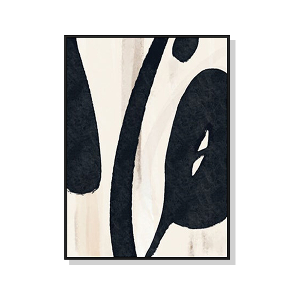 V207-1341-65073-00 Wall Art 60cmx90cm Black Ink Black Frame Canvas - Image 1