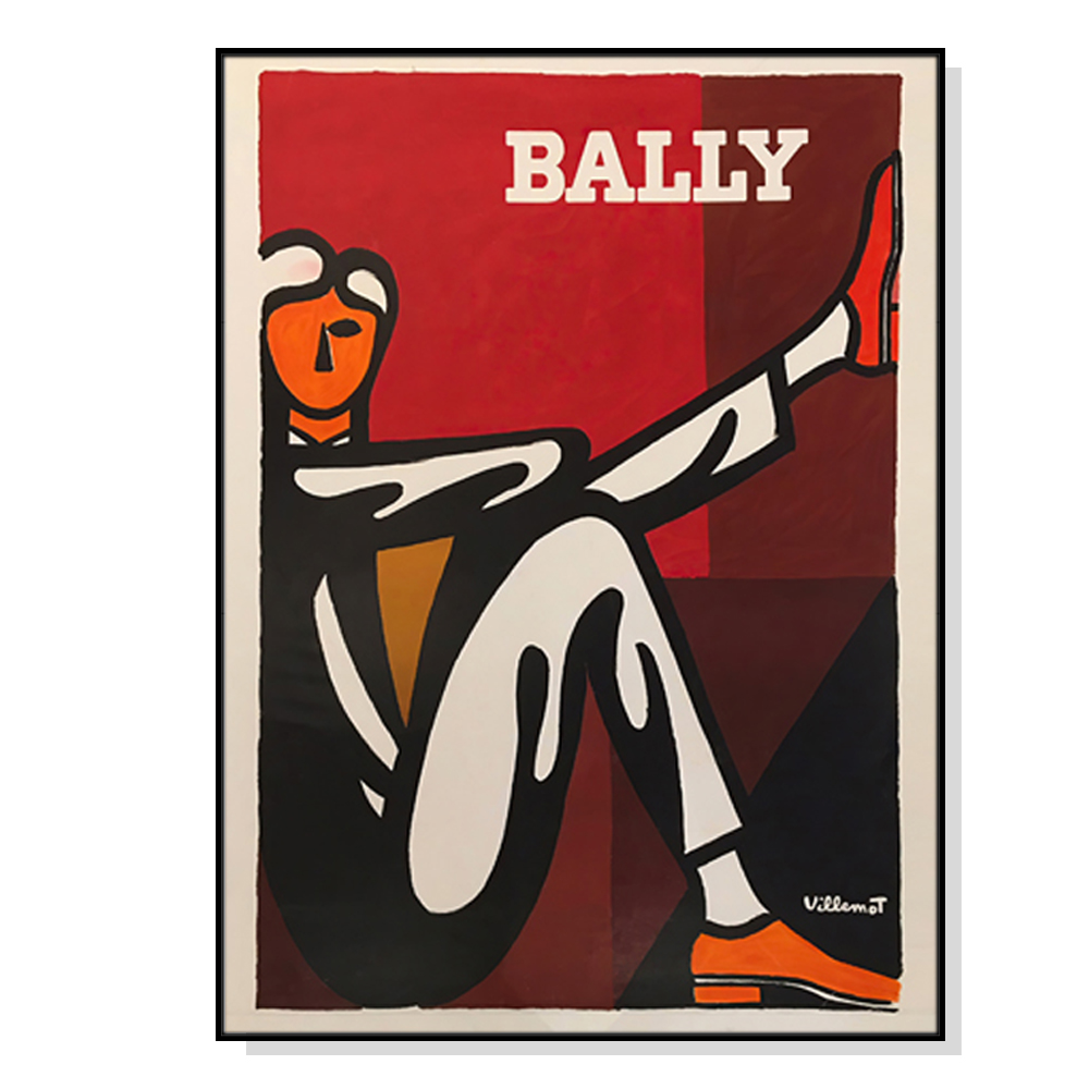 V207-16722-130916-00 Wall Art 90cmx135cm Bally Man by Villemot Black Frame Canvas - Image 1