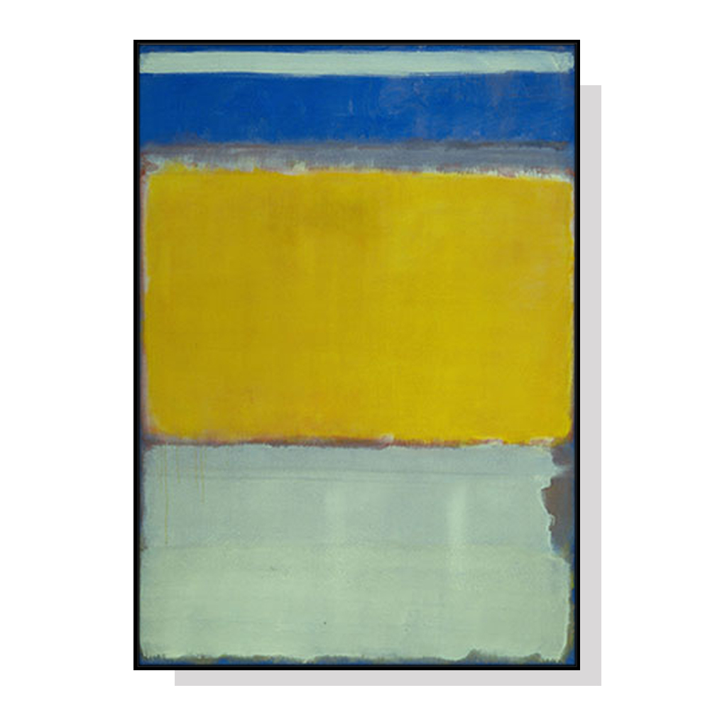 V207-17111-130896-00 Wall Art 40cmx60cm Blue Yellow Green By Mark Rothko Black Frame Canvas - Image 1