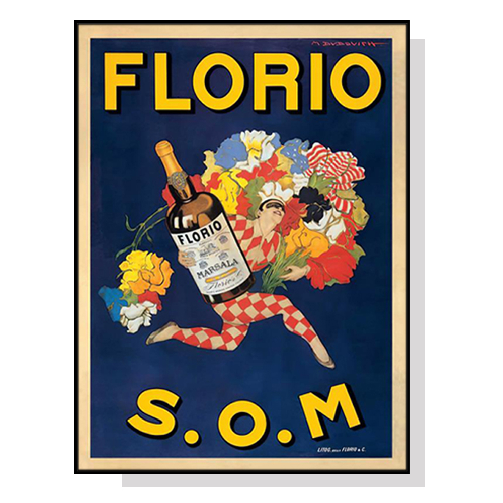 V207-1808-81920-00 Wall Art 60cmx90cm Florio S.O.M Black Frame Canvas - Image 1