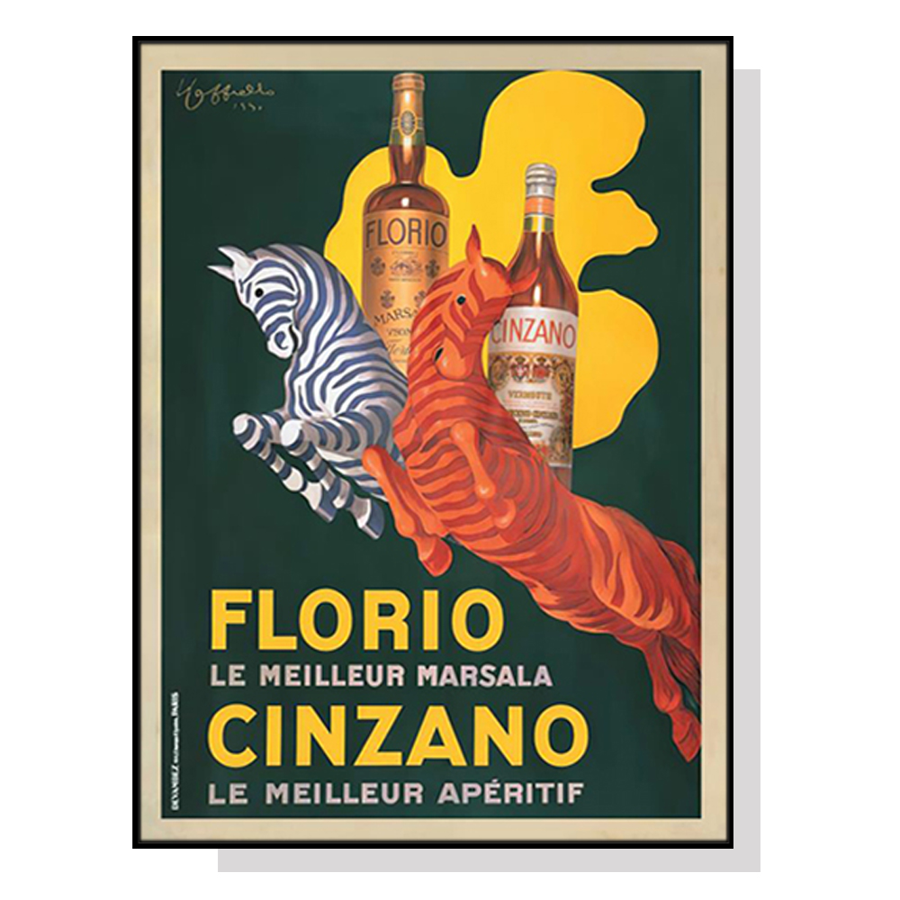 V207-18511-130765-00 Wall Art 40cmx60cm Florio Cinzano Black Frame Canvas - Image 1