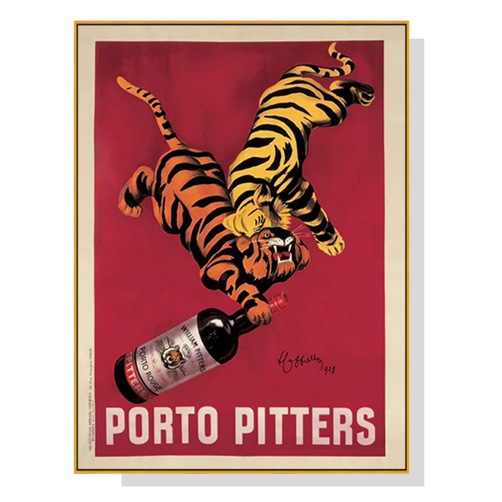 V207-19061-130759-00 Wall Art 40cmx60cm Porto Pitters Vintage Gold Frame Canvas - Image 1