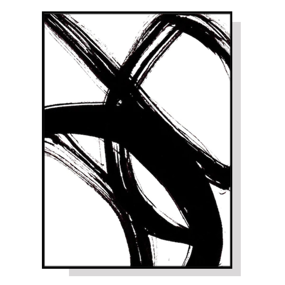 V207-1961-87360-00 Wall Art 70cmx100cm Minimalist Black Artwork Black Frame Canvas - Image 1
