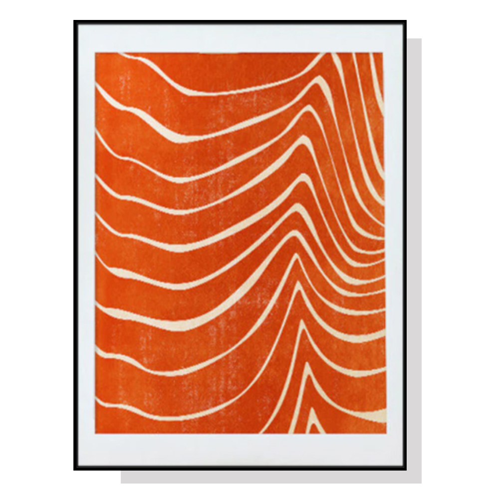 V207-2000-87498-00 Wall Art 70cmx100cm Abstract Orange Black Frame Canvas - Image 1