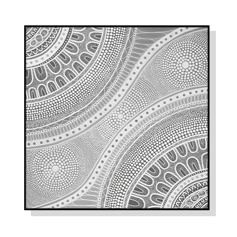 V207-2036-88983-00 Wall Art 50cmx50cm Nayiri Bami Black Frame Canvas - Image 1