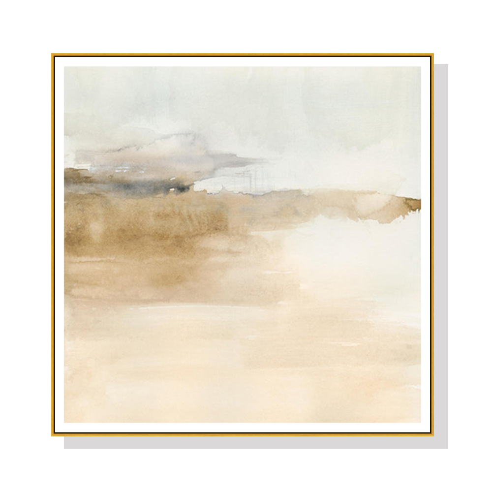 V207-2160-91394-00 Wall Art 60cmx60cm Atmospheric Edge II Gold Frame Canvas - Image 1