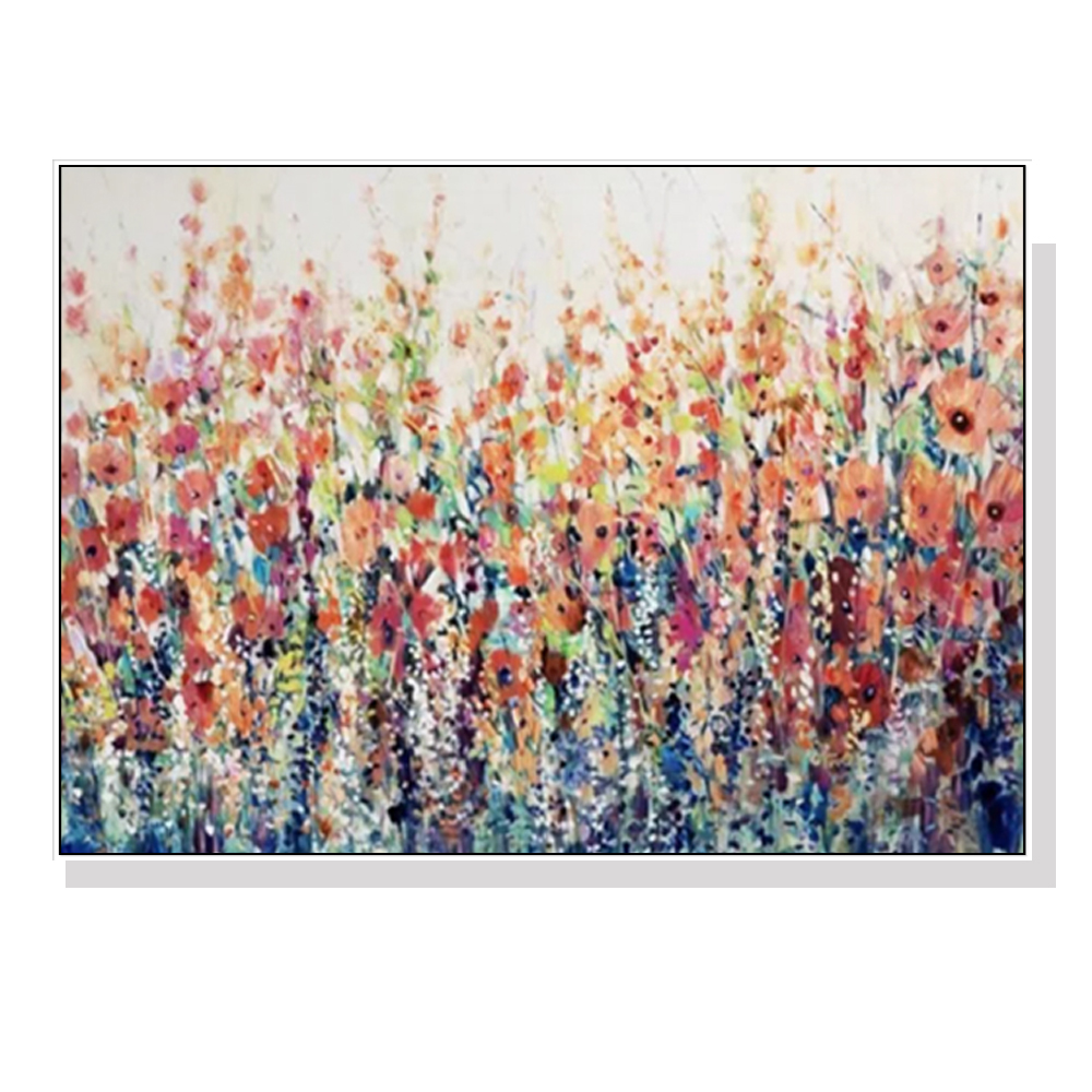 V207-2188-90236-00 Wall Art 70cmx100cm Flourish Of Spring White Frame Canvas - Image 1